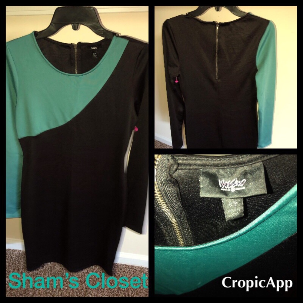 Teal and Black Dress